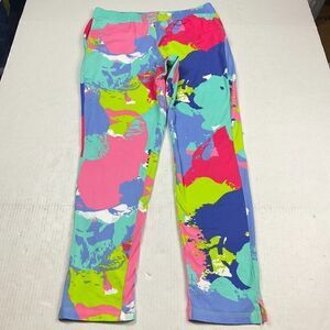 Anaclare Pull On Pants Colorful Slim Leg Stretchy Casual Elastic Waist Medium